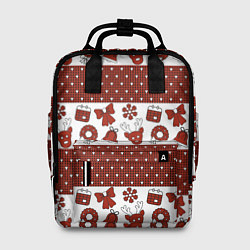 Рюкзак женский Новогодний паттерн, цвет: 3D-принт