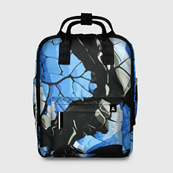 Рюкзак женский Чёрные линии на чёрно-синем фоне, цвет: 3D-принт