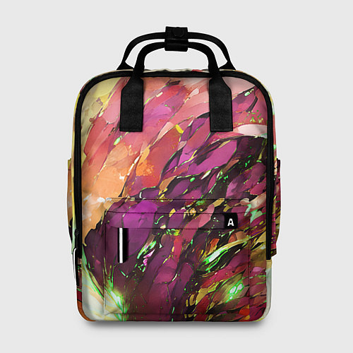 Женский рюкзак Красно-жёлтая абстракция / 3D-принт – фото 1