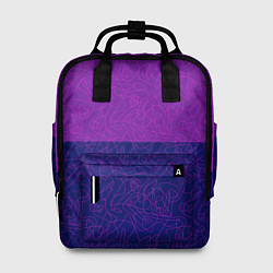 Рюкзак женский Фиолетовый синий узор с абстрактными линиями, цвет: 3D-принт