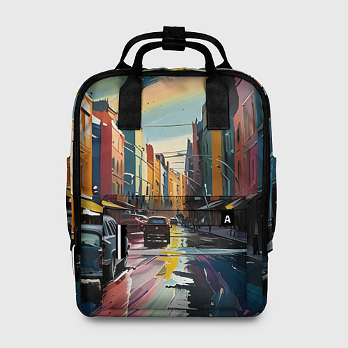 Женский рюкзак Улица в стиле экспрессионизм / 3D-принт – фото 1