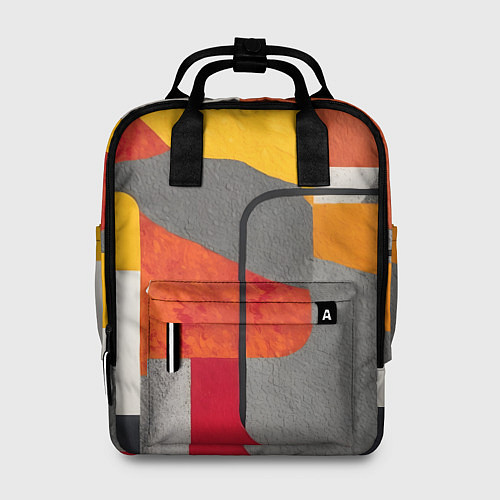 Женский рюкзак Абстракция с желтым и оранжевым / 3D-принт – фото 1