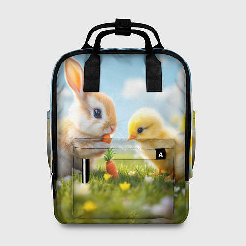Женский рюкзак Кролик и цыпленок встречают Пасху / 3D-принт – фото 1