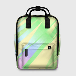 Рюкзак женский Жёлто-зелёный полосатый, цвет: 3D-принт