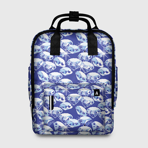 Женский рюкзак Голубые бриллианты / 3D-принт – фото 1