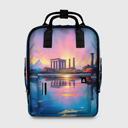 Рюкзак женский Античный островок, цвет: 3D-принт