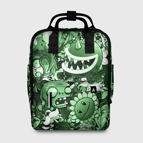 Женский рюкзак Растения против зомби в зеленом цвете / 3D-принт – фото 1