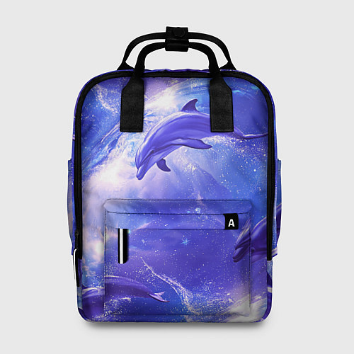Женский рюкзак Дельфины в волшебном море паттерн / 3D-принт – фото 1