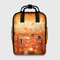 Рюкзак женский Оранжевые блестящие частицы текстура, цвет: 3D-принт