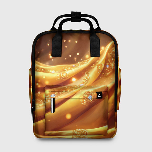 Женский рюкзак Золотая ткань с блестками / 3D-принт – фото 1