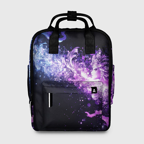 Женский рюкзак Фиолетово-синяя абстрактная волна / 3D-принт – фото 1
