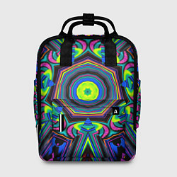 Рюкзак женский Оптический узор неоновые краски, цвет: 3D-принт