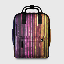 Рюкзак женский Неоновый и переливающийся киберпанк узор, цвет: 3D-принт