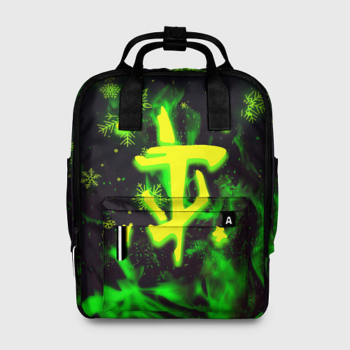 Женский рюкзак Doom кислотный снег в огне лого / 3D-принт – фото 1