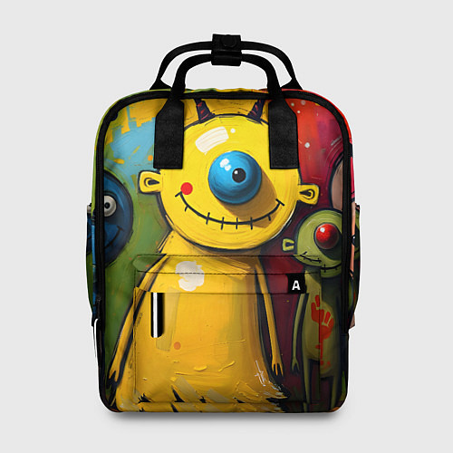 Женский рюкзак Арт с человечками / 3D-принт – фото 1