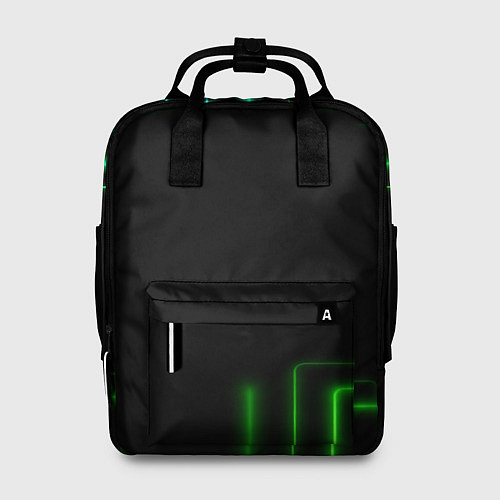 Женский рюкзак Black green color / 3D-принт – фото 1