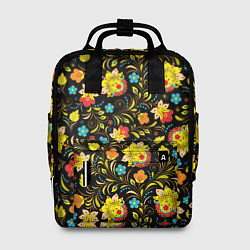 Рюкзак женский Хохлома цветы, цвет: 3D-принт
