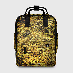 Рюкзак женский Золотое плетение на черном, цвет: 3D-принт