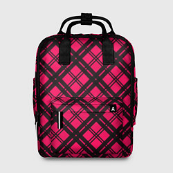 Рюкзак женский Чёрно-розовый крупная клетка, цвет: 3D-принт