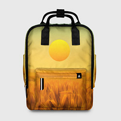 Рюкзак женский Закат над пшеничным полем, цвет: 3D-принт