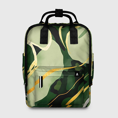 Женский рюкзак Зеленый природный паттерн / 3D-принт – фото 1