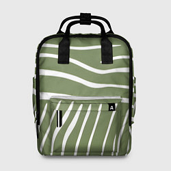 Рюкзак женский Полоски зеленой зебры, цвет: 3D-принт