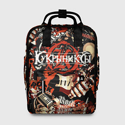 Рюкзак женский Кукрыниксы на фоне электрогитар, цвет: 3D-принт