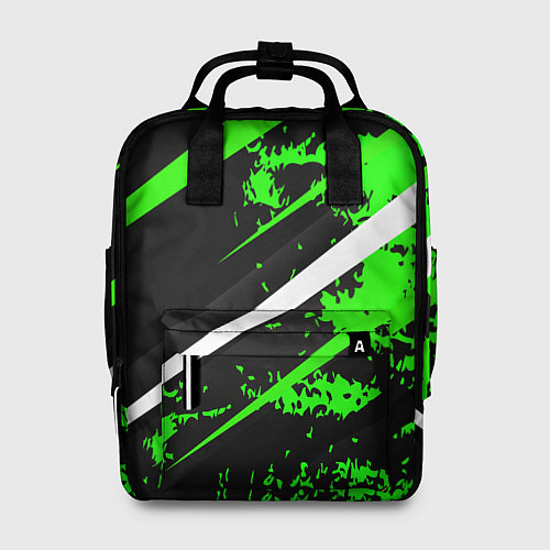 Женский рюкзак Color black and green / 3D-принт – фото 1