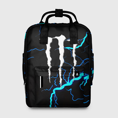 Женский рюкзак Monster energy неоновые молнии / 3D-принт – фото 1