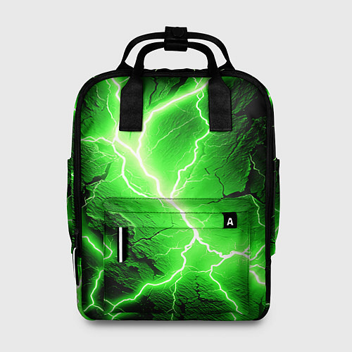 Женский рюкзак Color green black / 3D-принт – фото 1