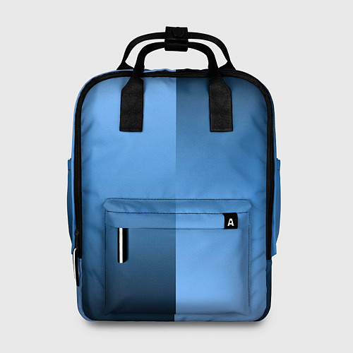 Женский рюкзак Градиент сине-голубой пополам / 3D-принт – фото 1