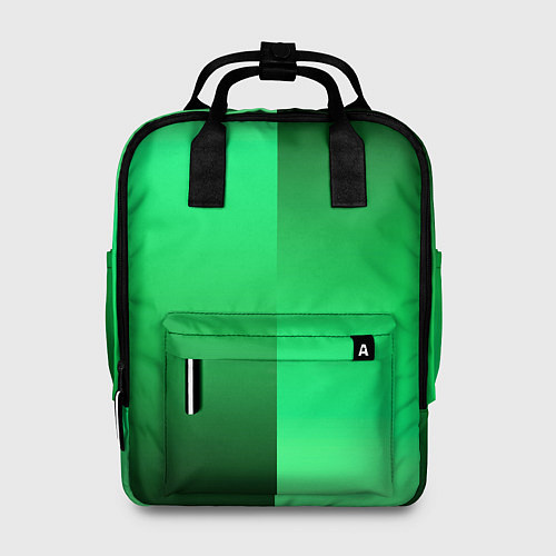 Женский рюкзак Чёрно-зелёный градиент пополам / 3D-принт – фото 1