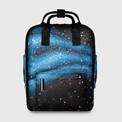 Женский рюкзак Синяя абстрактная текстура на черном