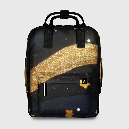 Женский рюкзак Золотые волны текстура / 3D-принт – фото 1