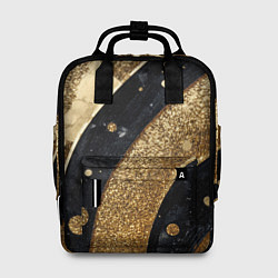 Женский рюкзак Выпуклая золотая текстура на черном
