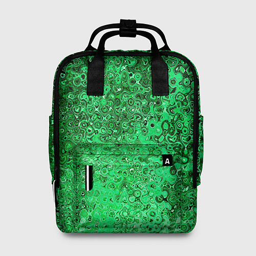 Женский рюкзак Зелёный малахит абстрактная текстура / 3D-принт – фото 1