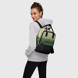 Рюкзак женский Зелёный полосами от светлого к тёмному текстурные, цвет: 3D-принт — фото 2