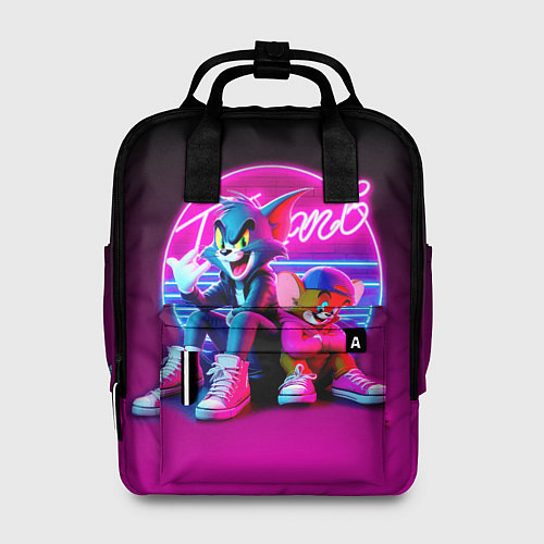 Женский рюкзак Tom and Jerry - neon glow fantasy / 3D-принт – фото 1