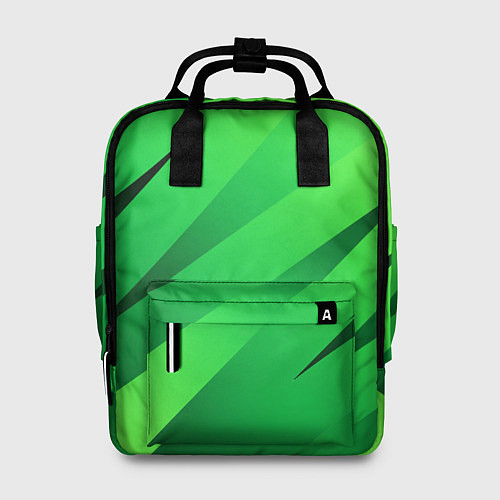 Женский рюкзак Сочный зелёный абстрактные полосы / 3D-принт – фото 1