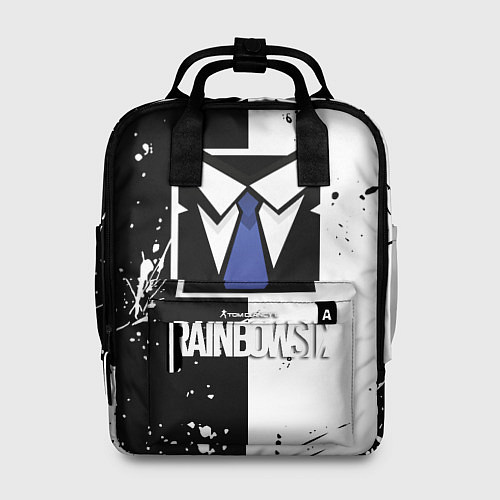 Женский рюкзак Rainbow six черно белые краски / 3D-принт – фото 1