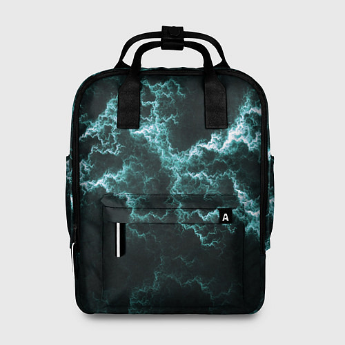 Женский рюкзак Lightning light blue line / 3D-принт – фото 1