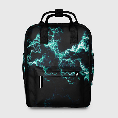 Женский рюкзак Lightning light blue glow / 3D-принт – фото 1