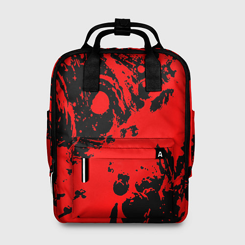 Женский рюкзак Чёрно-красный абстрактный / 3D-принт – фото 1
