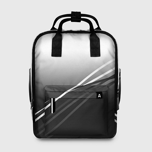 Женский рюкзак Градиент с полосами из белого в тёмный / 3D-принт – фото 1