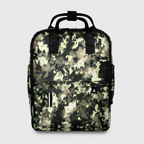 Женский рюкзак Пятнистый чёрно-бежевый / 3D-принт – фото 1