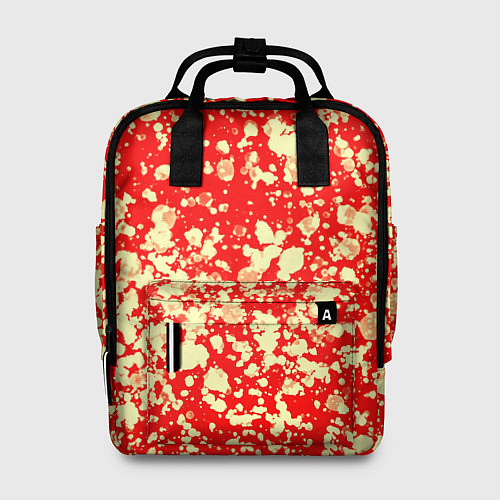 Женский рюкзак Пятнистый красно-жёлтый / 3D-принт – фото 1