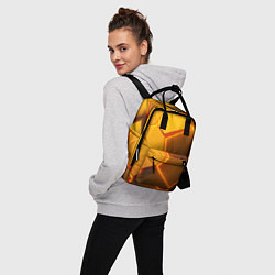 Рюкзак женский Желтые неоновые соты - текстура, цвет: 3D-принт — фото 2