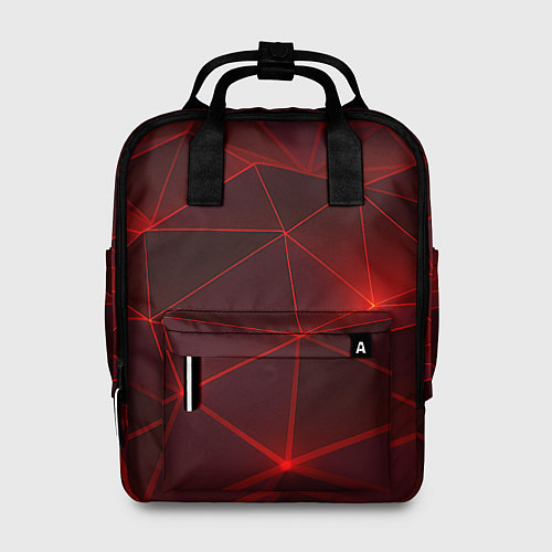 Женский рюкзак Красные полигоны с неоном / 3D-принт – фото 1