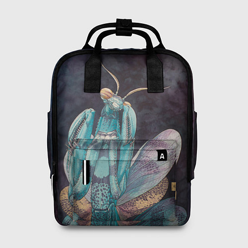 Женский рюкзак Богомол акварельный / 3D-принт – фото 1