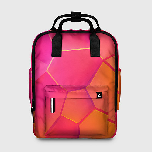 Женский рюкзак Розово-оранжевые плиты / 3D-принт – фото 1